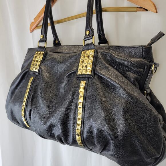 Fenn Wright Manson Large Black Leather Hobo with Bronze Hardware - Picture 2 of 13